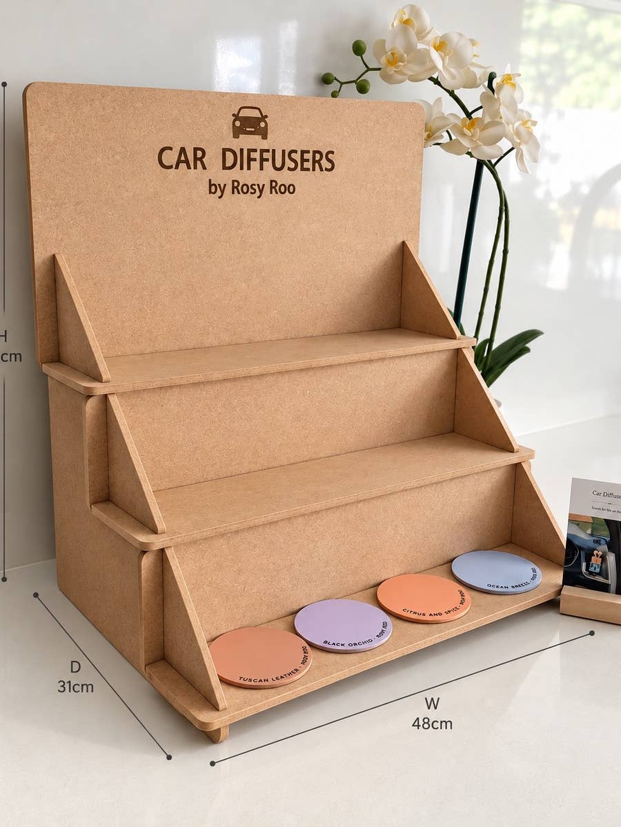 Car Medium Table Stand & POS with coasters